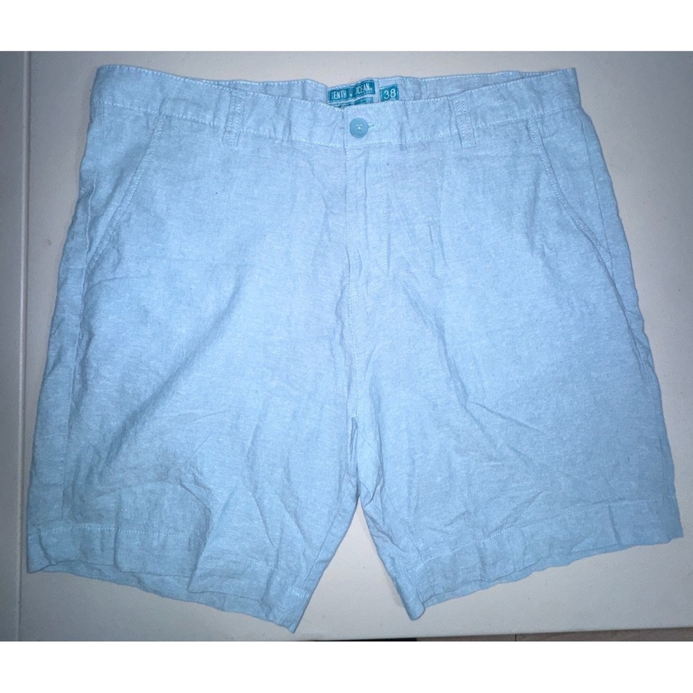Tenth And Ocean Men Size 38 Shorts Linen Blend Vacation Travel Timeless Basic